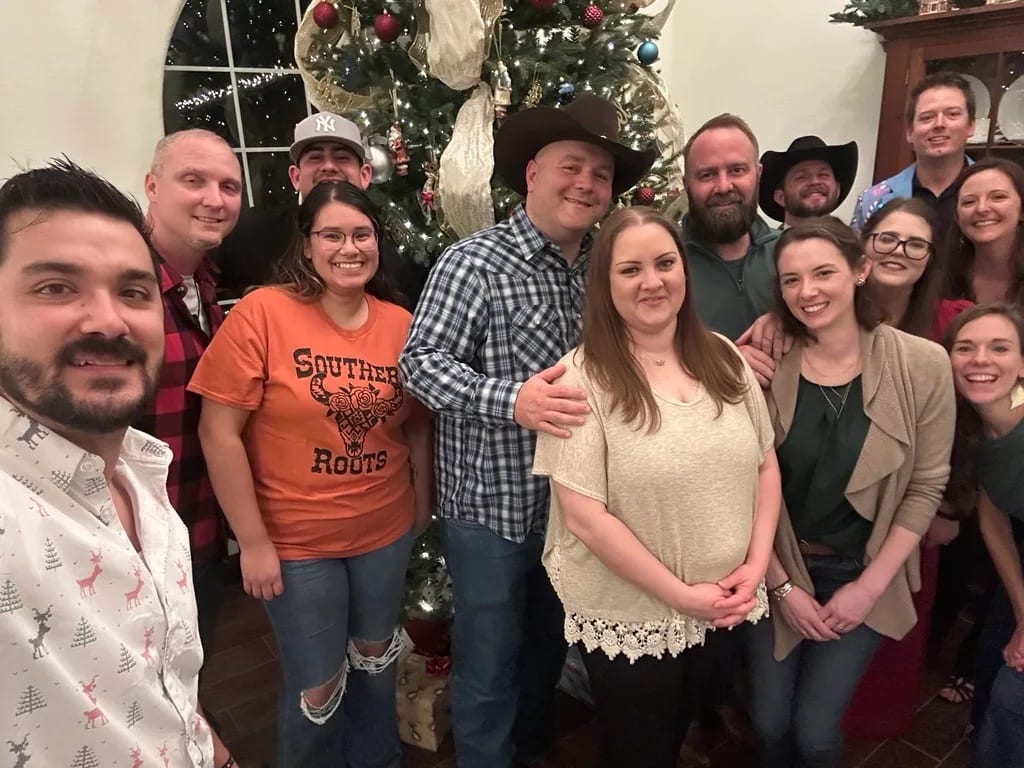 A group gathered for a holiday celebration